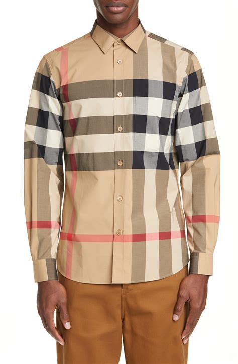 burberry shirt men's button up